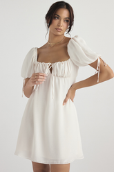 Minikleid aus Georgette mit Prinzessinnen-Print